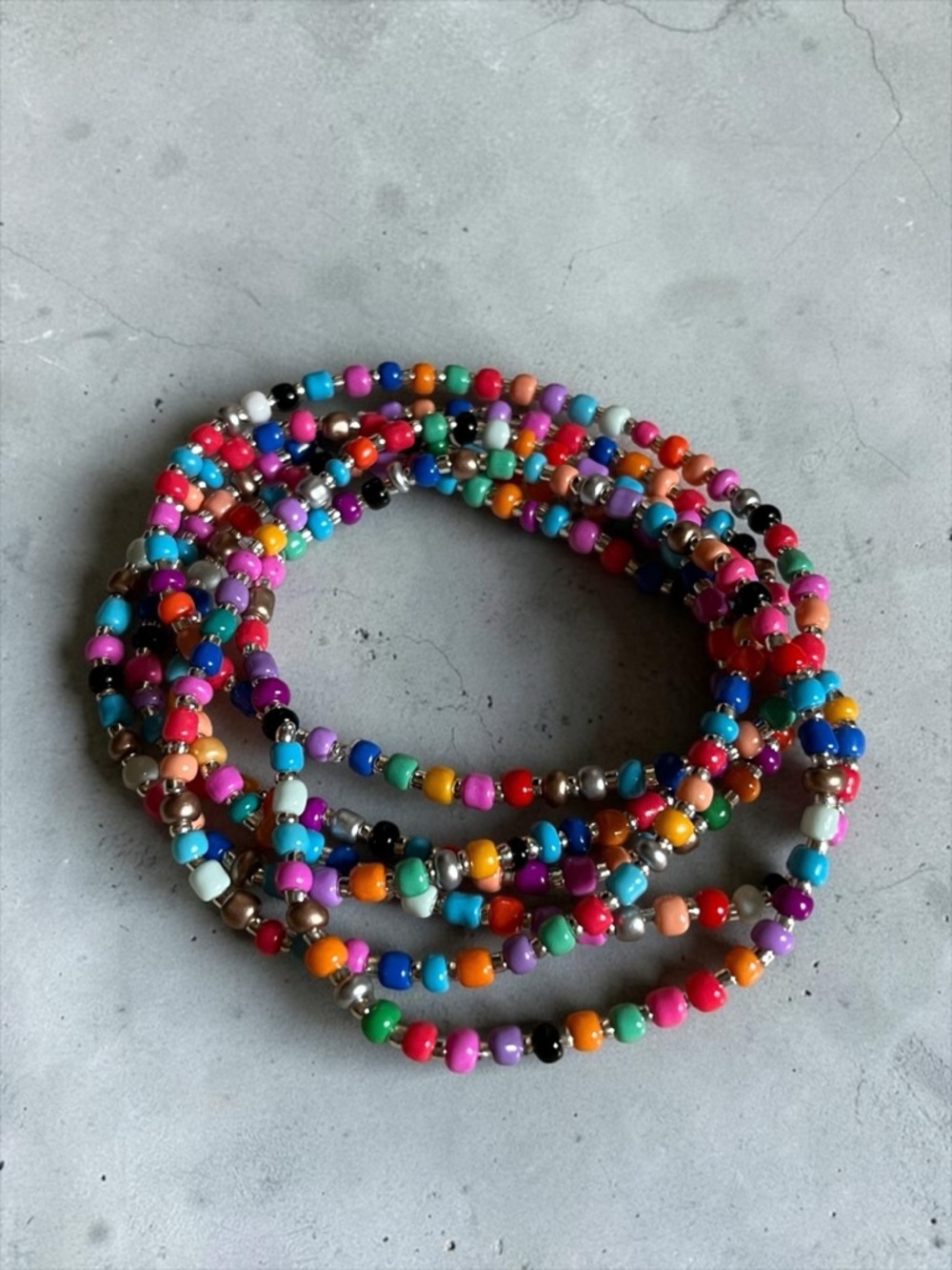 Multi Color Seed Bead Bracelet Set CC Y